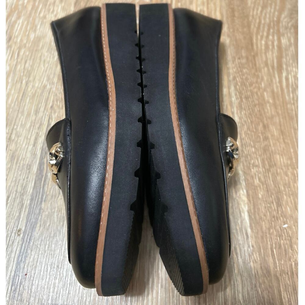 NATURALIZER NWB Adiline Bit Black Leather Gold Detail Comfort Loafers 9.5 Wide - Picture 6 of 10